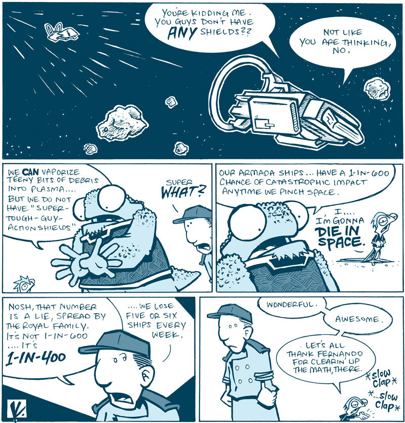 Illustration for article titled “Drive” is a goofy webcomic war over an interstellar engine